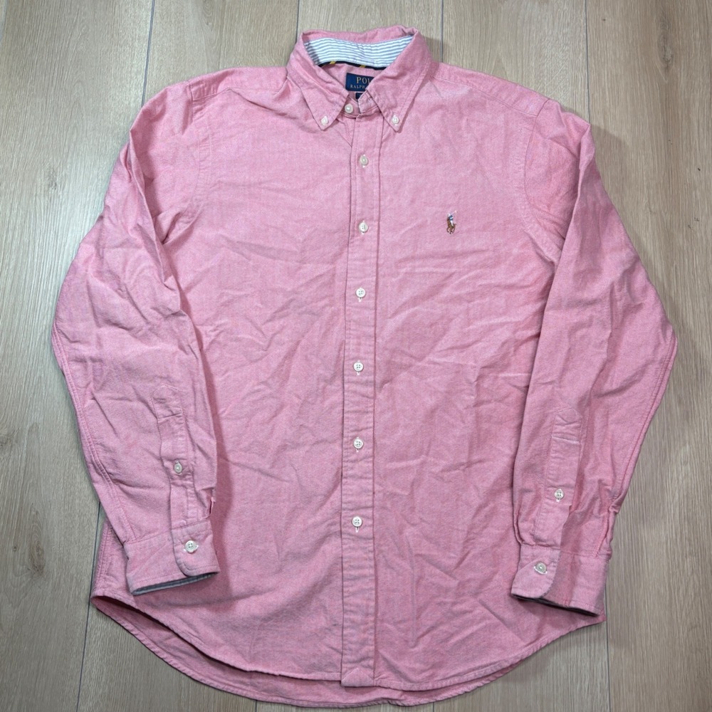 Polo Ralph Lauren Mens Classic Fit Oxford Shirt Pink Long Sleeve Button Down M